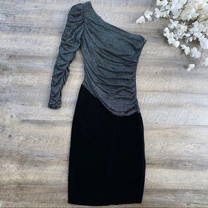 Vintage 1980s Samir California One Shoulder Dress